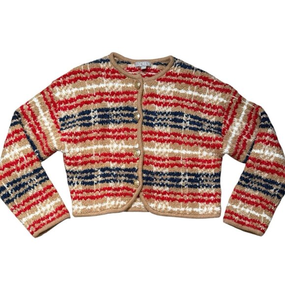 J Crew sweater lady jacket plaid boucle yarn Size Small Preppy Cropped Luxury - Picture 1 of 10